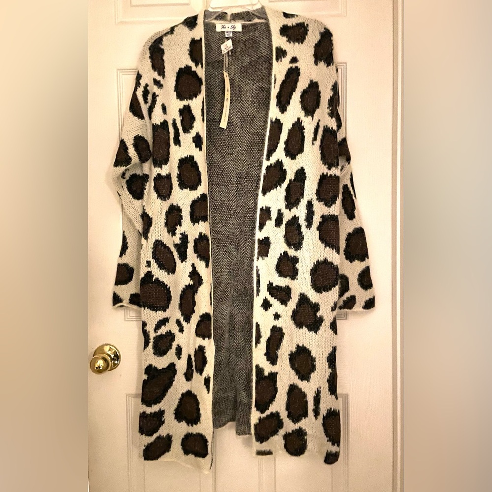 Leopard Print Open Front Cardigan